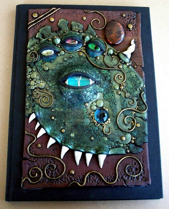 beast_journal_polymer_clay_by_mandarinmoon-d2mx6bm (564x700, 350Kb)